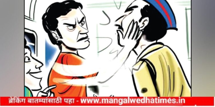 संतापजनक! मंगळवेढ्यात जीप चालकाने पोलीसाच्या श्रीमुखात भडकावली; चालकाविरूध्द गुन्हा दाखल