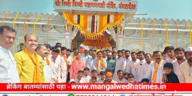 भक्तिभाव! मंगळवेढा शहरातून काढली ५१ कलशांची सवाद्य मिरवणूक; श्री रिद्धी-सिद्धी महागणपतीसह ५१ संतांच्या मूर्तीची प्रतिष्ठापना; आज स्थापित देवतांचे पूजन, भजन, कीर्तन