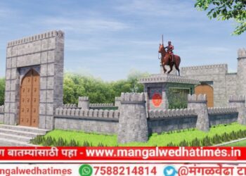 अभिमान! छत्रपती शिवाजी महाराज आश्वारूढ पुतळा परिसर सुशोभीकरणाचे माजी सैनिक व जेष्ठ नागरिकांच्या भूमिपूजन; दगडाची घडण करून ऐतिहासिक रूप साकरण्यात येणार