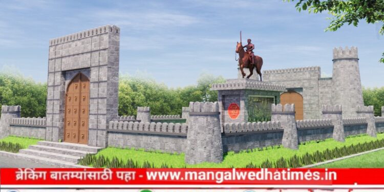 अभिमान! छत्रपती शिवाजी महाराज आश्वारूढ पुतळा परिसर सुशोभीकरणाचे माजी सैनिक व जेष्ठ नागरिकांच्या भूमिपूजन; दगडाची घडण करून ऐतिहासिक रूप साकरण्यात येणार