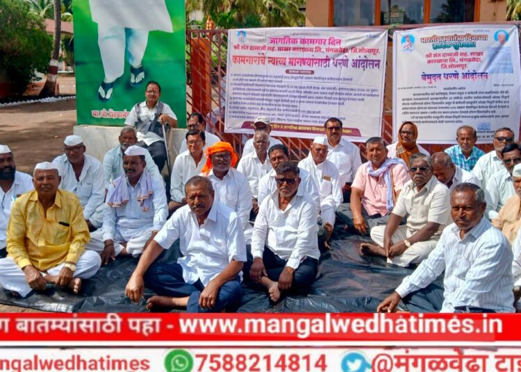 हक्काच्या पैशांसाठी वृद्धांची फरफट! ३ दिवस उलटले तरी चेअरमन-संचालक गायब; दामाजी कारखान्याला ‘गेट बंद’चा थेट इशारा; मंगळवेढ्यात संतापाचा भडका